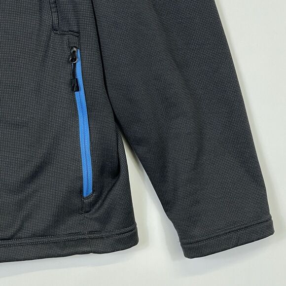 Spyder Grey Blue Softshell Microfleece Lined Zip Up Windbreaker Jacket Men Large - Picture 3 of 7